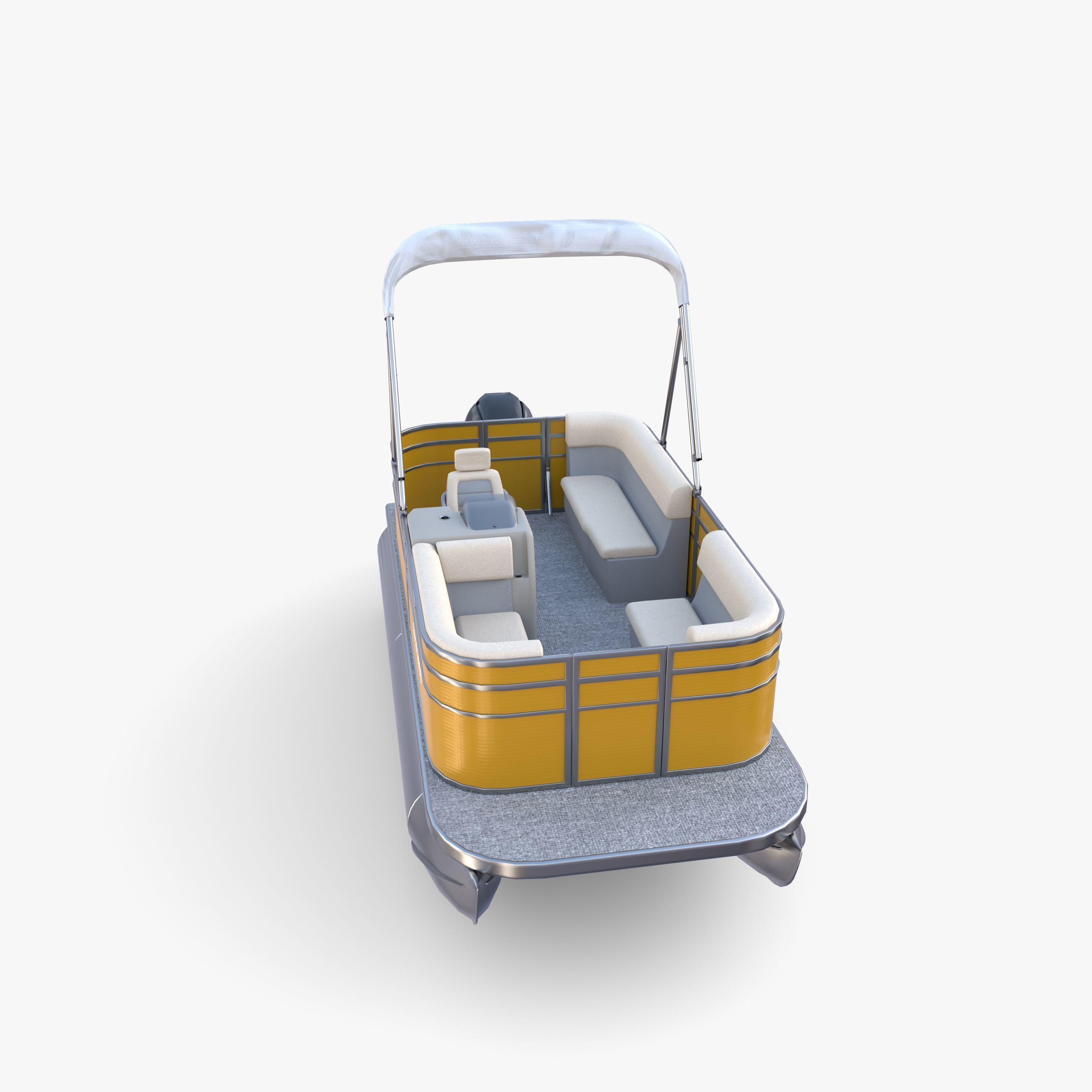 Pontoon Boat v3 3D model_13