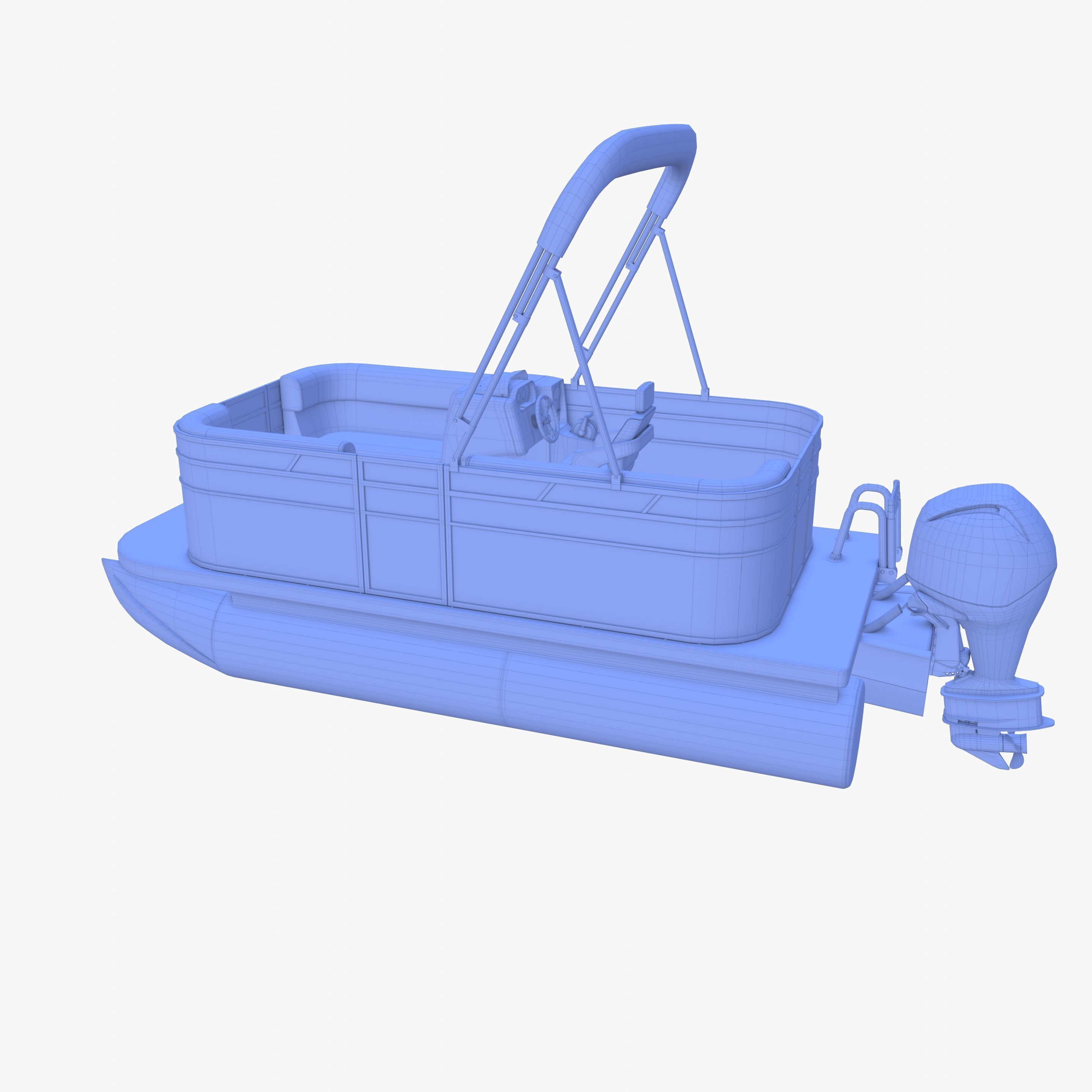 Pontoon Boat v3 3D model_23