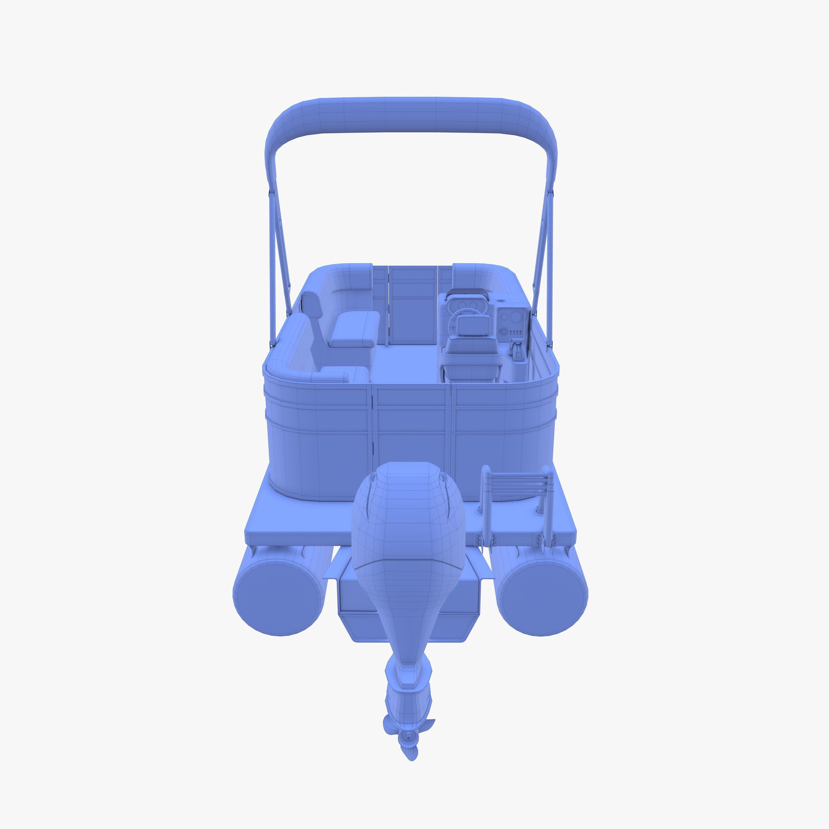 Pontoon Boat v3 3D model_24