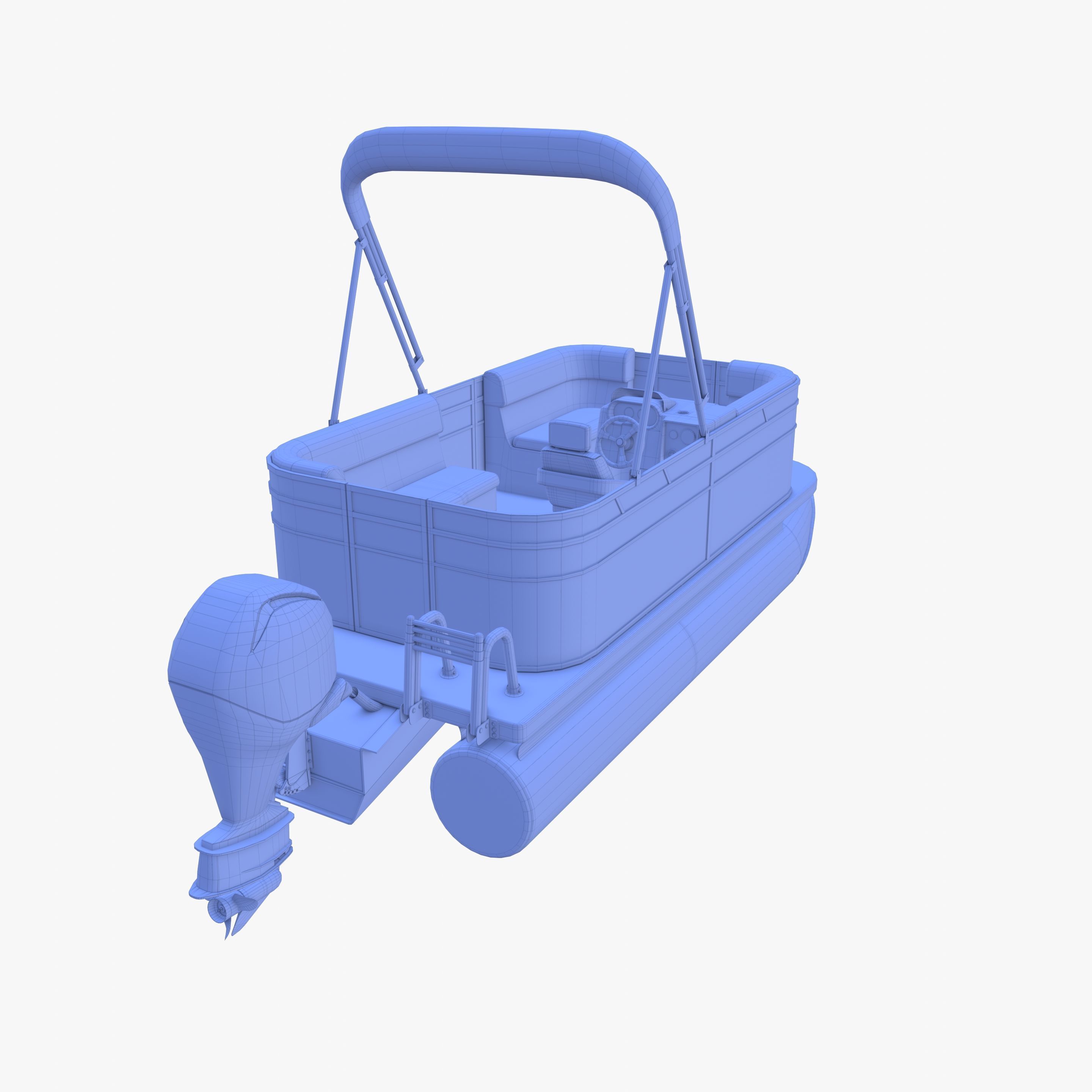 Pontoon Boat v3 3D model_25