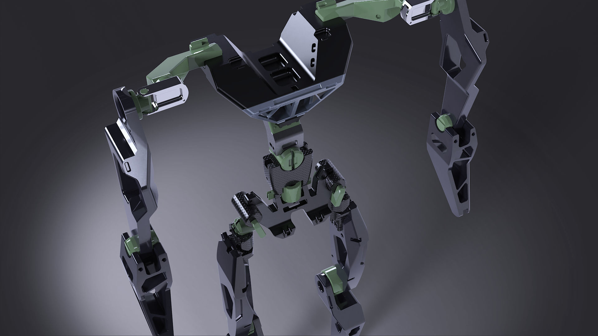 robotic mech construct 3D model_2