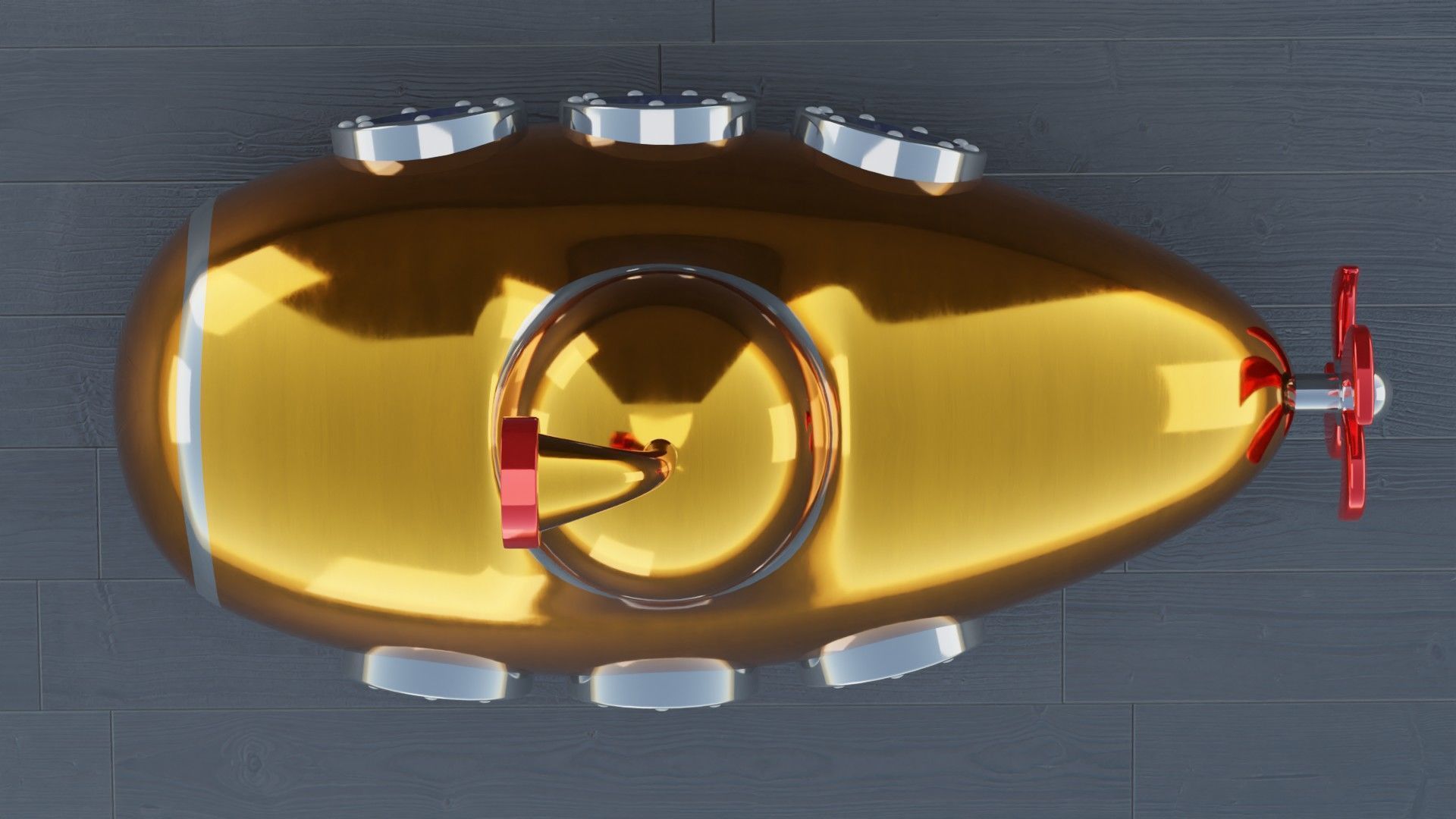 Cartoon Submarine 3D model_4