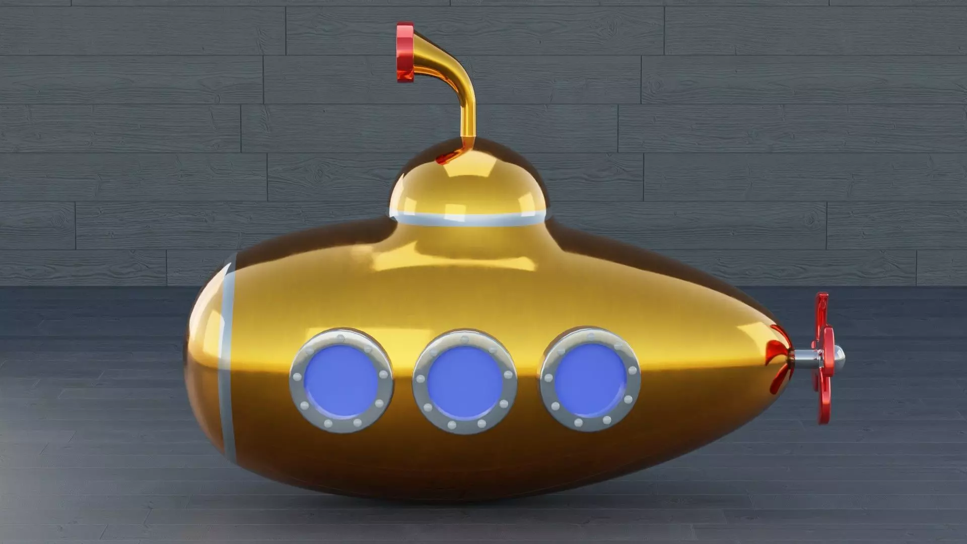 Cartoon Submarine 3D model_0