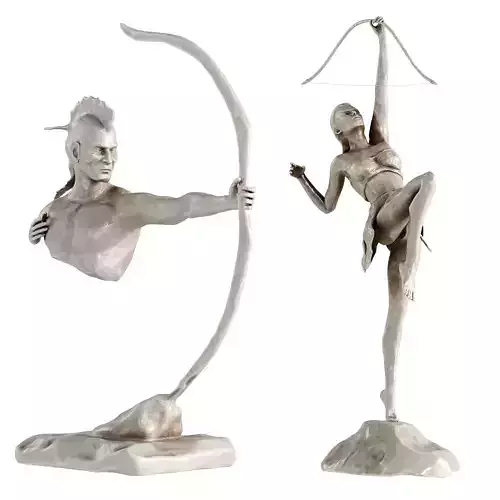 Human Sculptures 19 With Arrow Low-poly 3D model