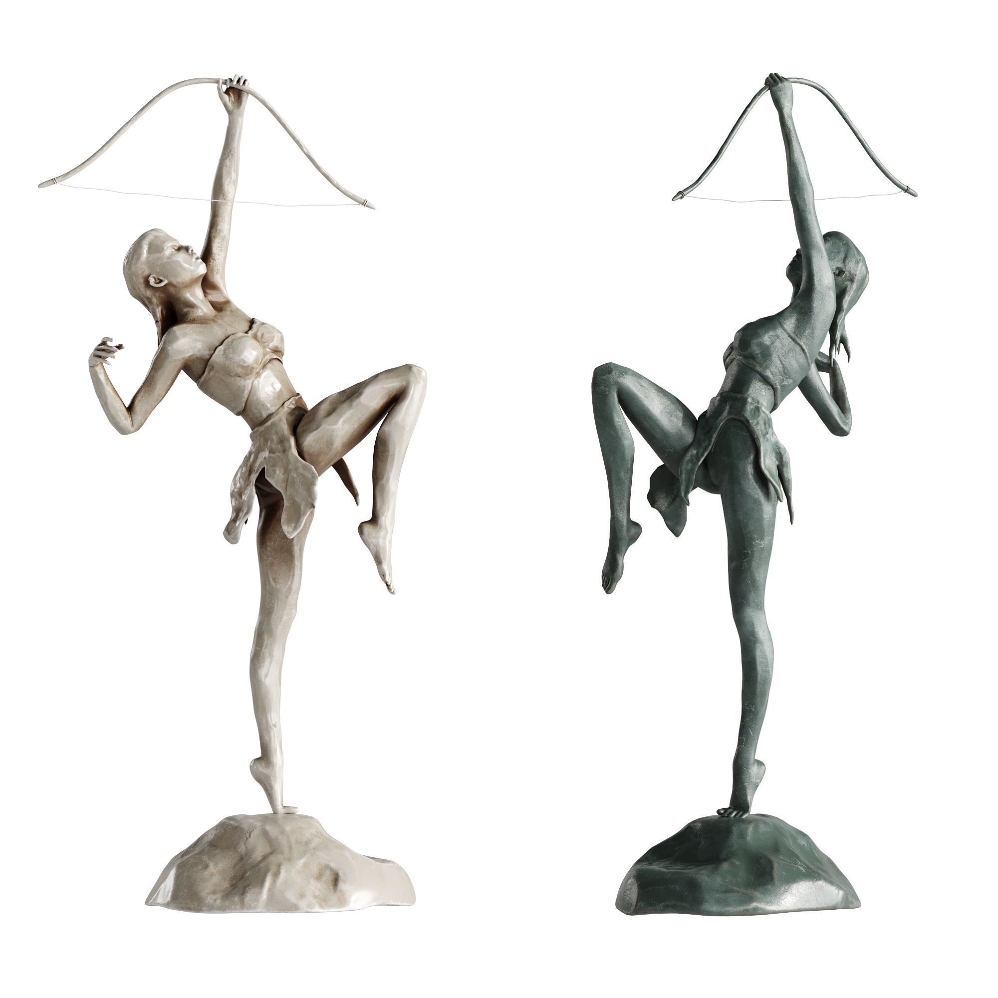 Human Sculptures 19 With Arrow Low-poly 3D model_2