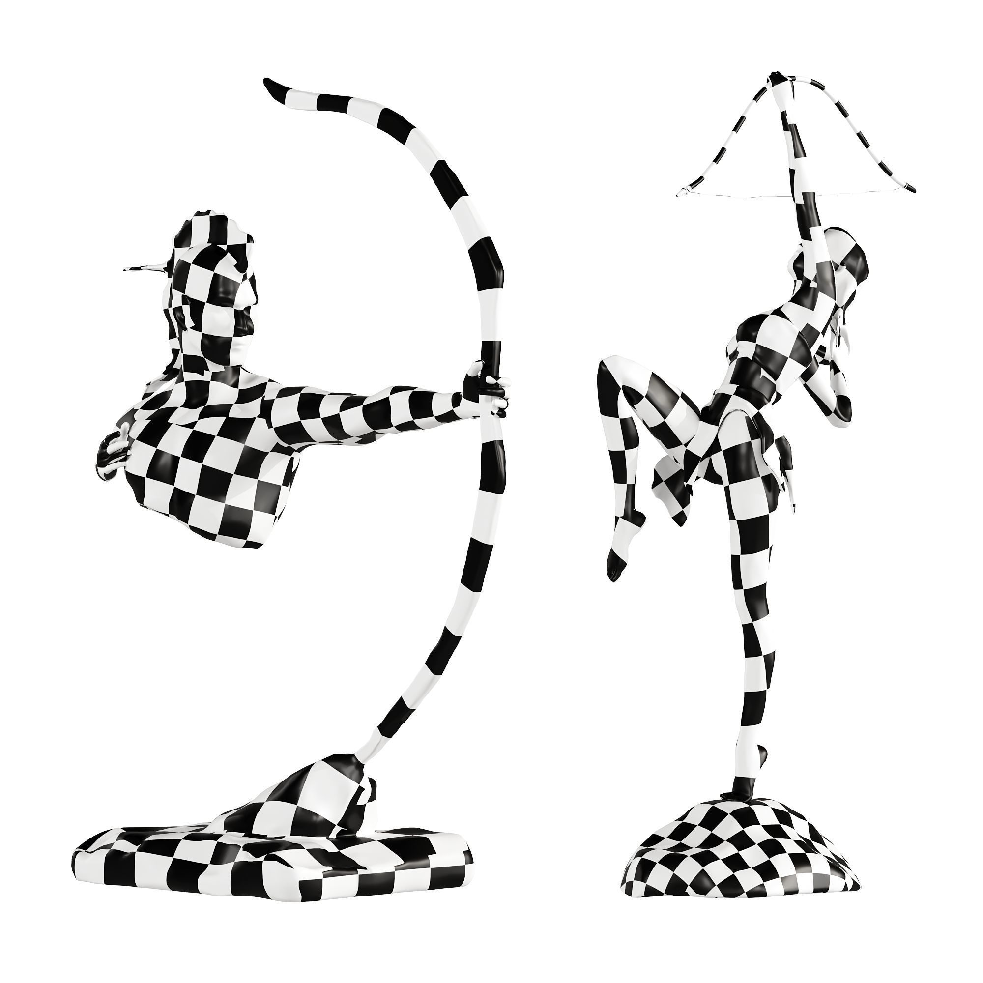 Human Sculptures 19 With Arrow Low-poly 3D model_6