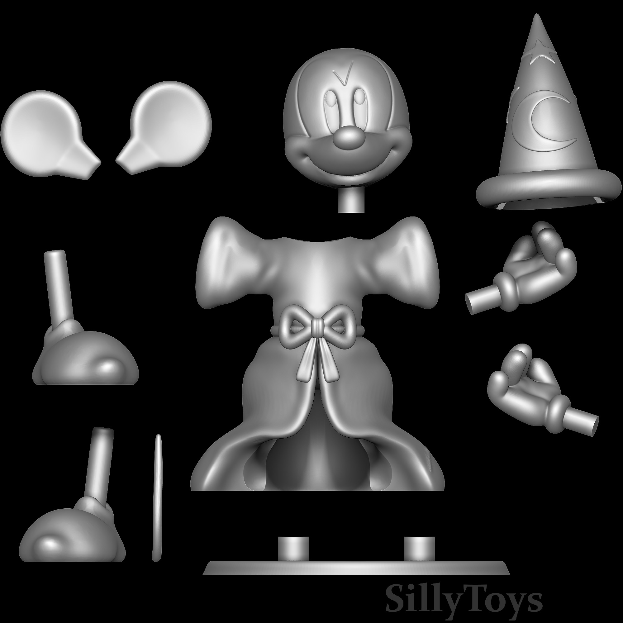 Sorcerer Mickey Mouse - Fantasia 3D print model_5