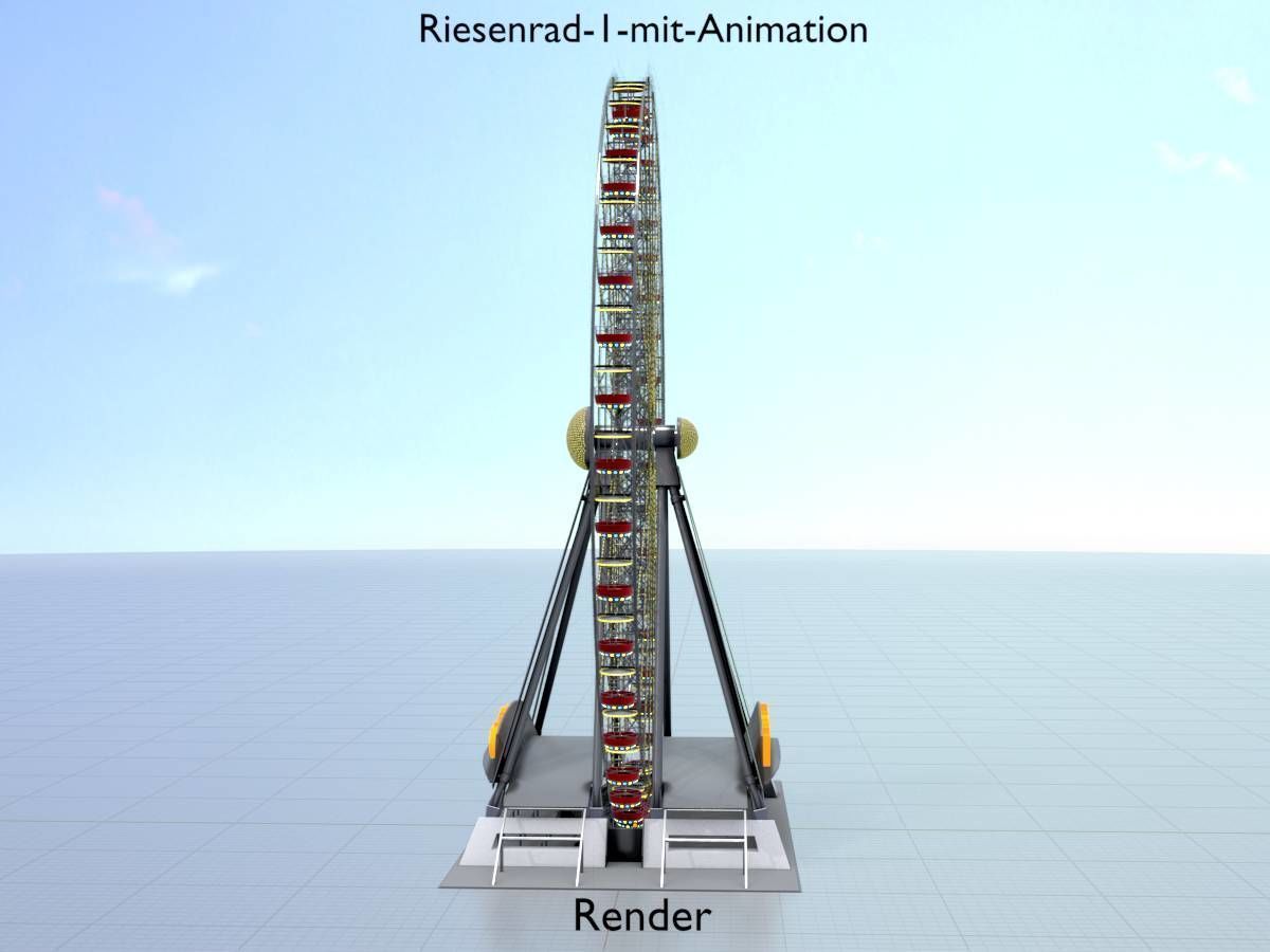 Ferris wheel version 1 with animation Low-poly 3D model_14