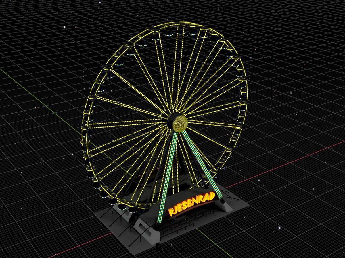 Ferris wheel version 1 with animation Low-poly 3D model_20