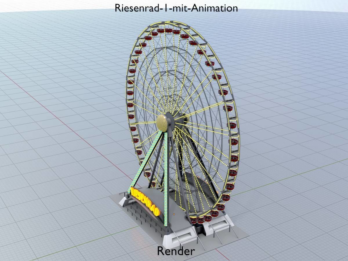 Ferris wheel version 1 with animation Low-poly 3D model_13