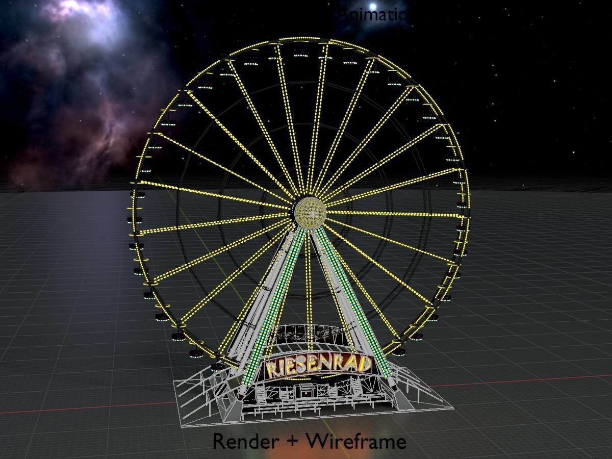 Ferris wheel version 1 with animation Low-poly 3D model_8