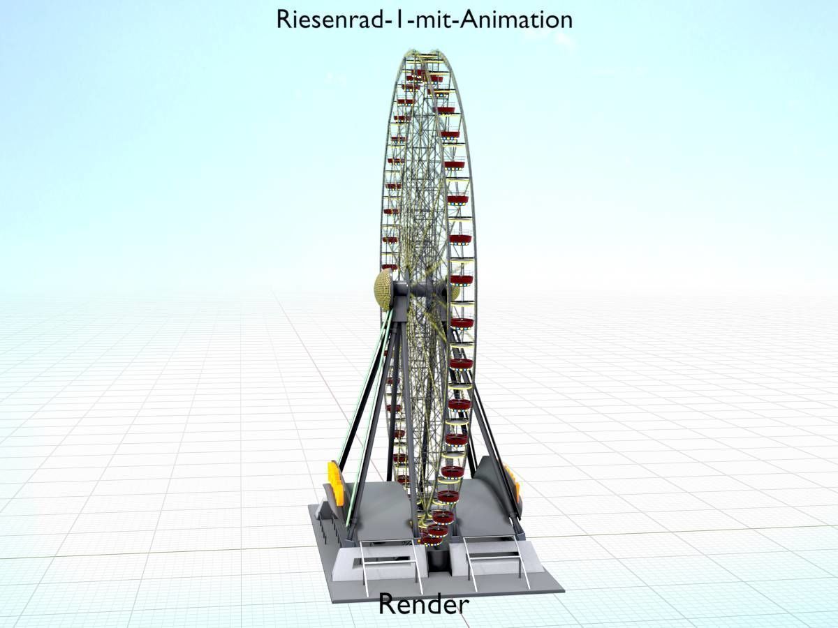 Ferris wheel version 1 with animation Low-poly 3D model_18