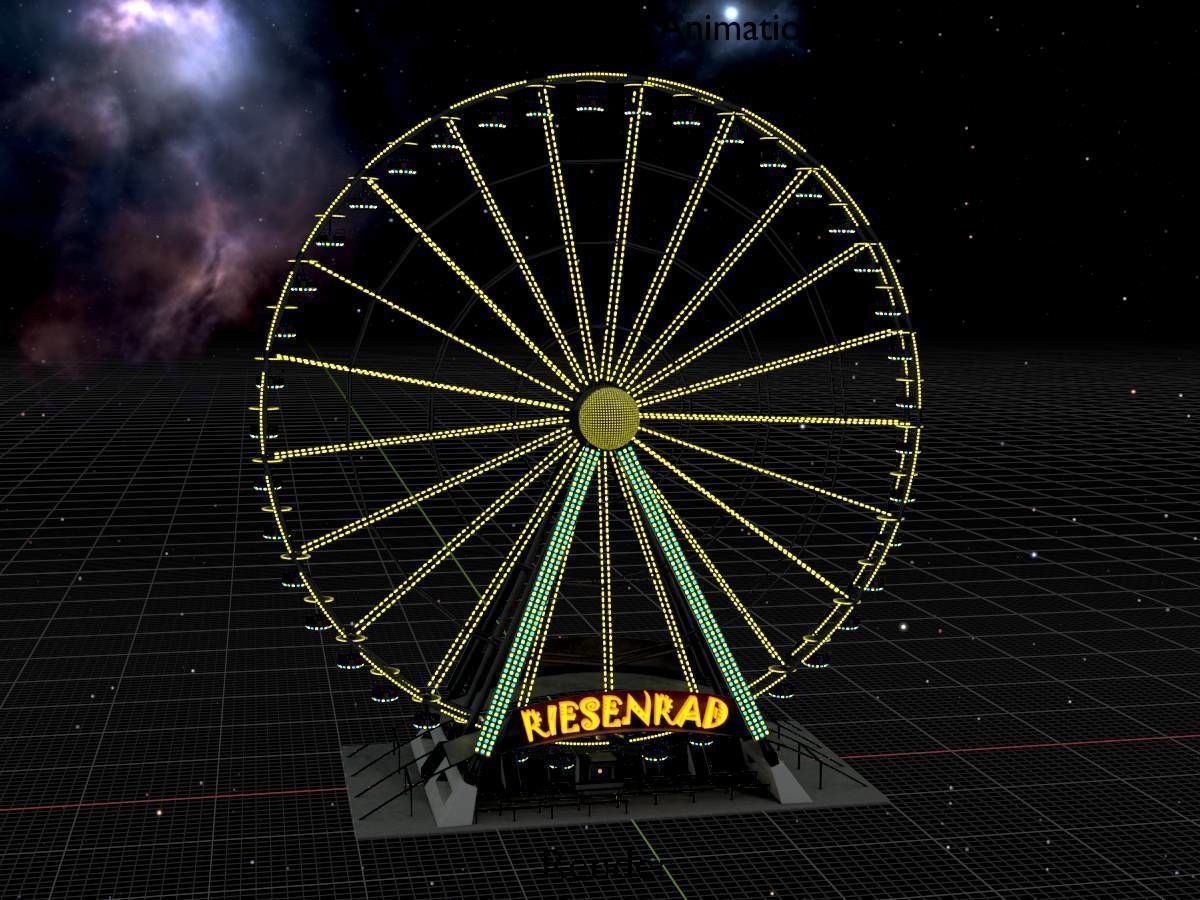 Ferris wheel version 1 with animation Low-poly 3D model_17
