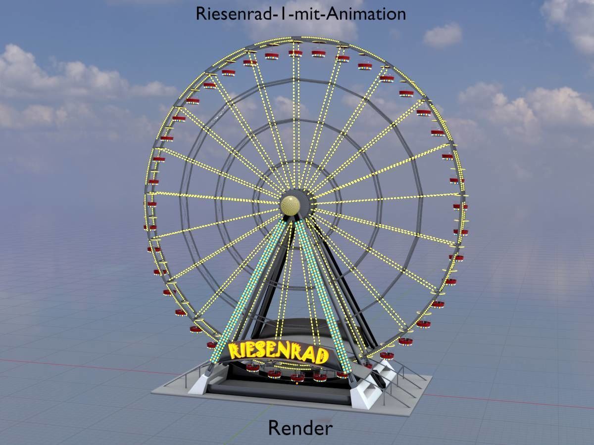 Ferris wheel version 1 with animation Low-poly 3D model_19