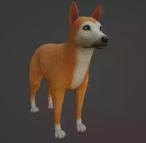 Stylized Dog Low Poly Rigged