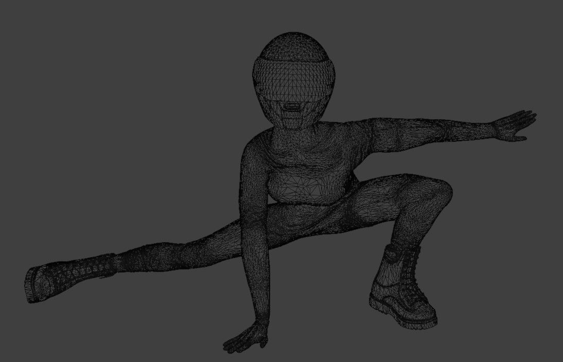 Print ready female character in a film like pose 3D print model_8