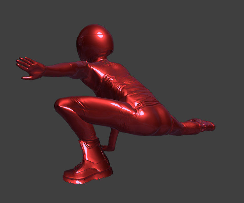 Print ready female character in a film like pose 3D print model_3