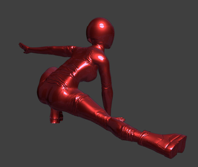 Print ready female character in a film like pose 3D print model_5