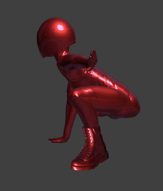 Print ready female character in a film like pose 3D print model_2