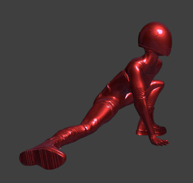 Print ready female character in a film like pose 3D print model_7