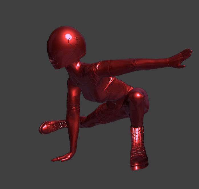 Print ready female character in a film like pose 3D print model_1