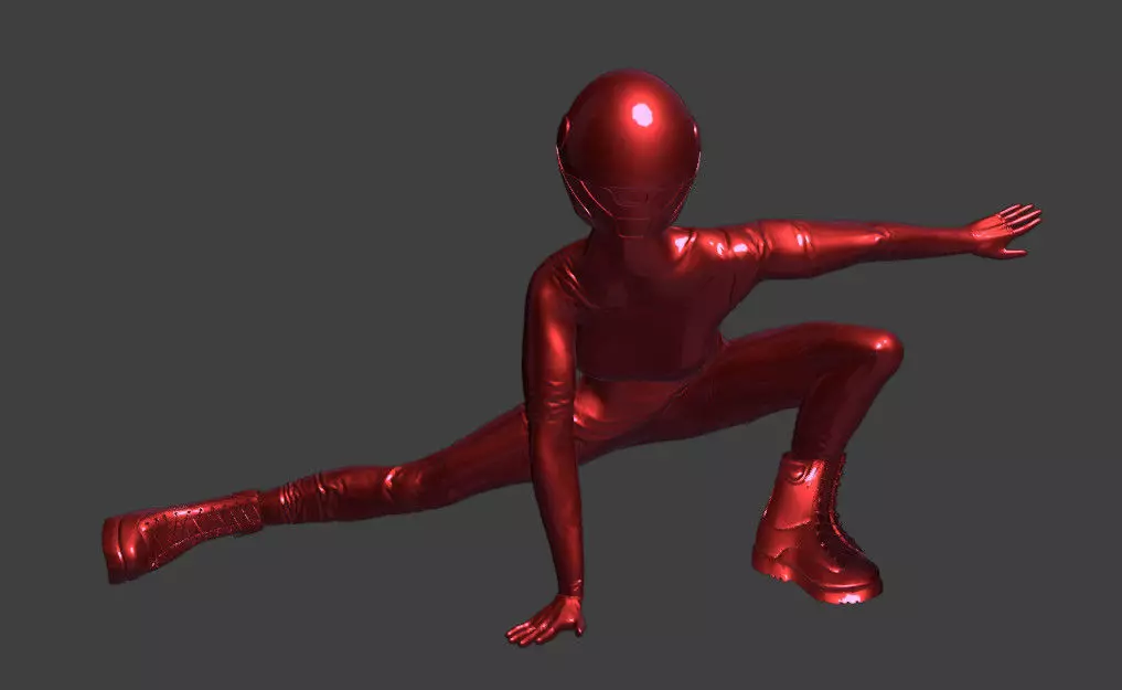 Print ready female character in a film like pose 3D print model_0