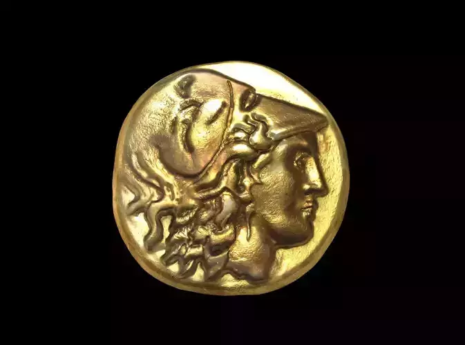 Alexander the great stater coin third century BCE 3D print model