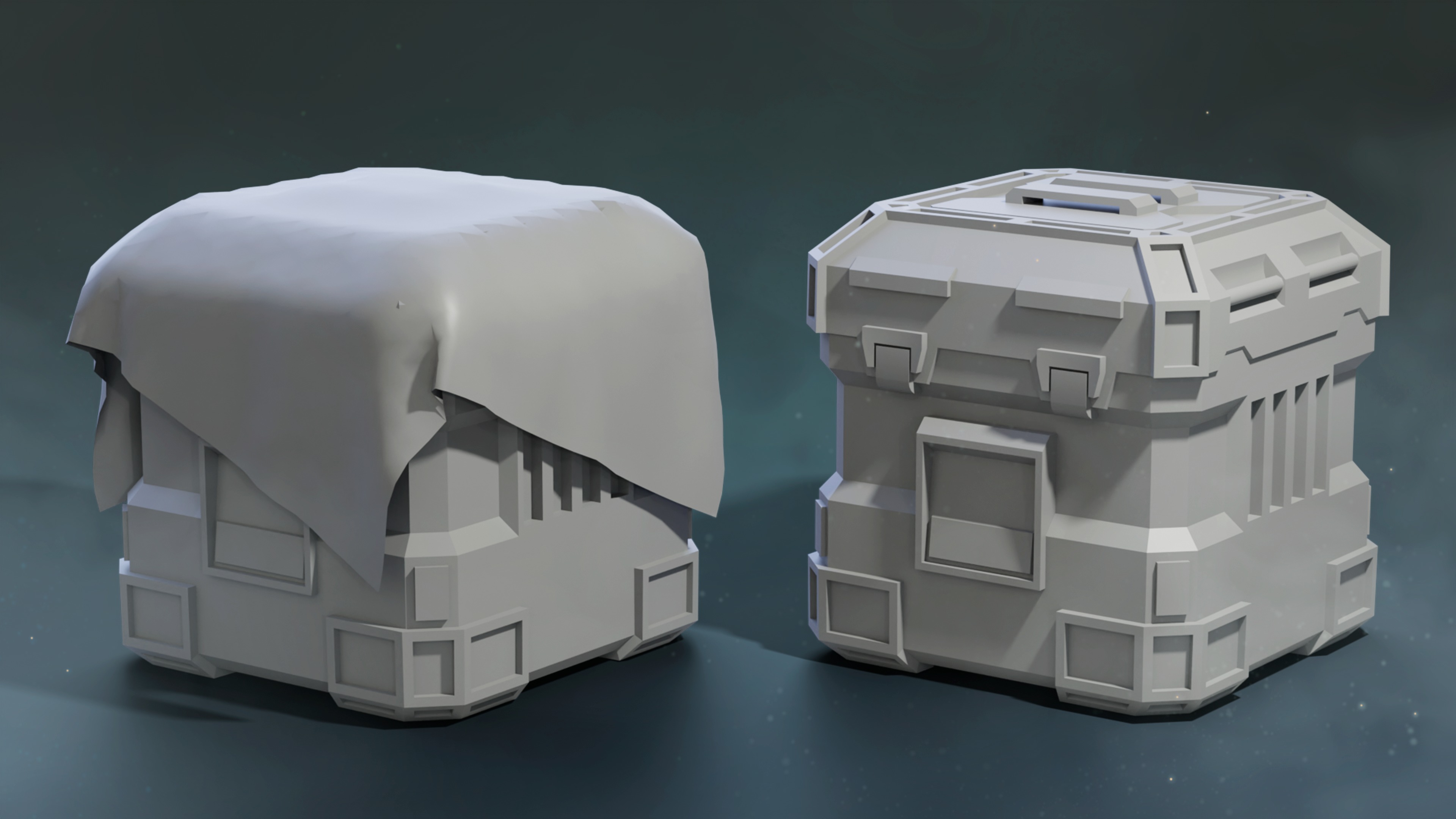 Scifi Crate Low-poly 3D model_3