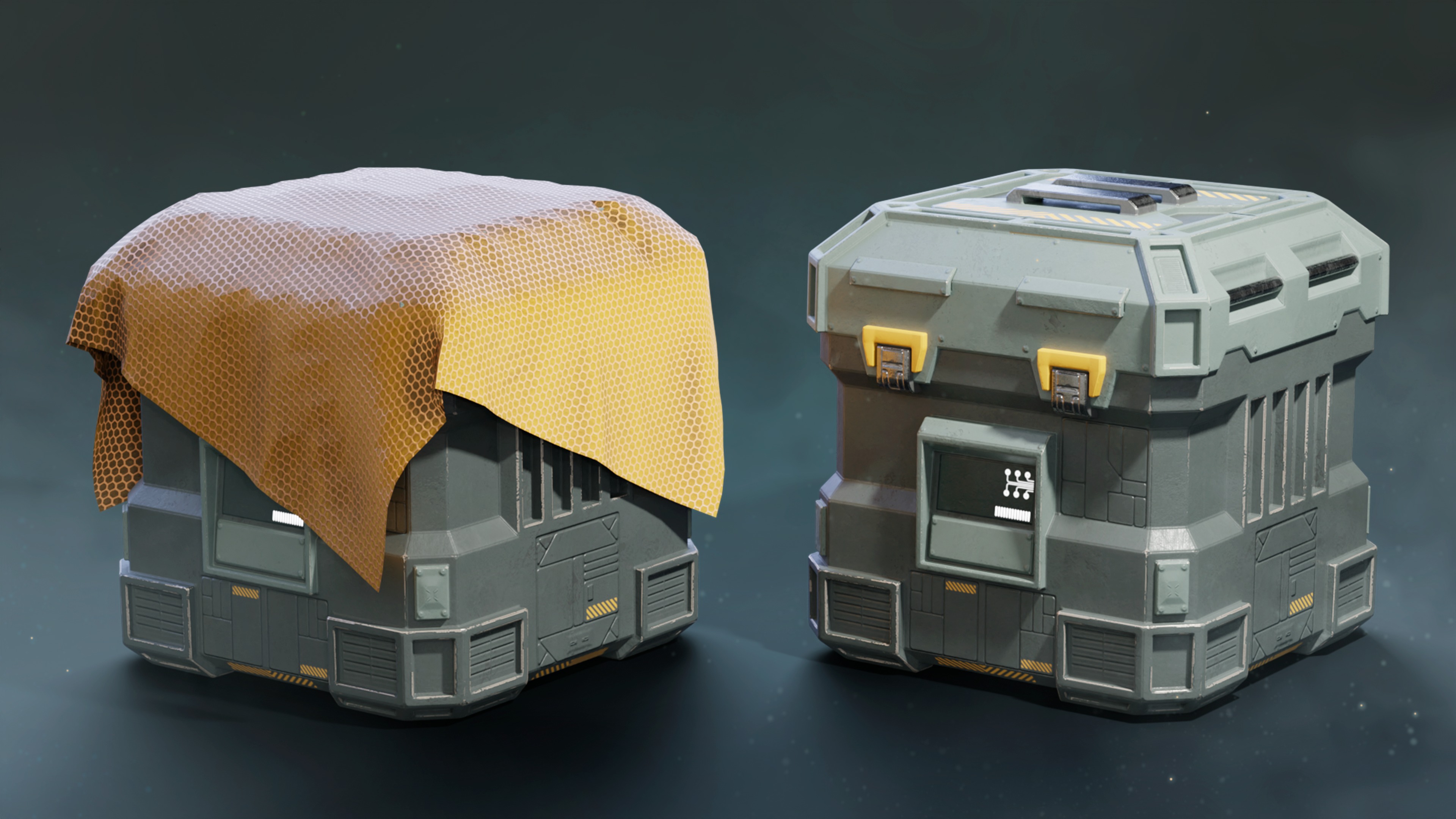 Scifi Crate Low-poly 3D model_1