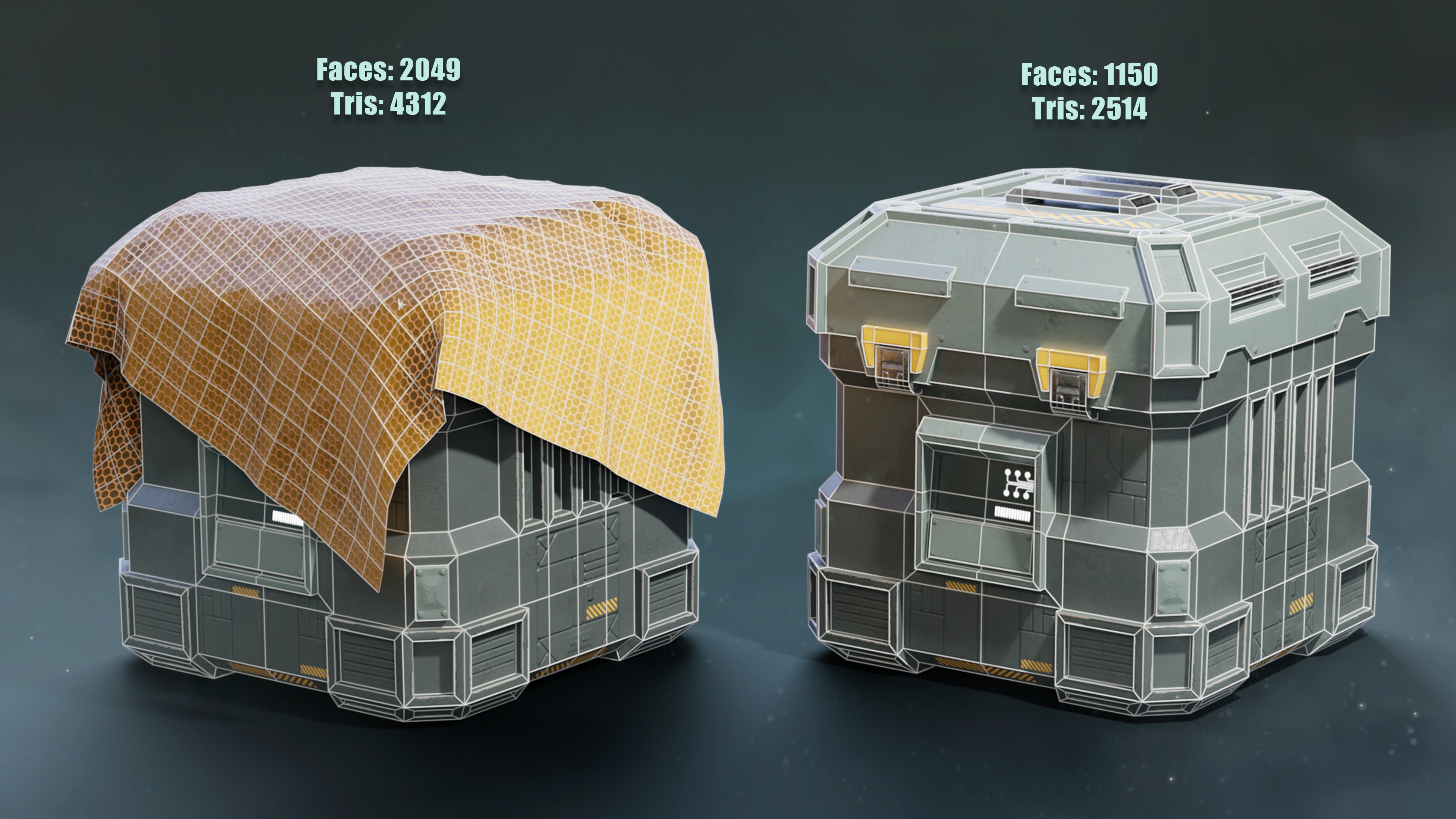 Scifi Crate Low-poly 3D model_2