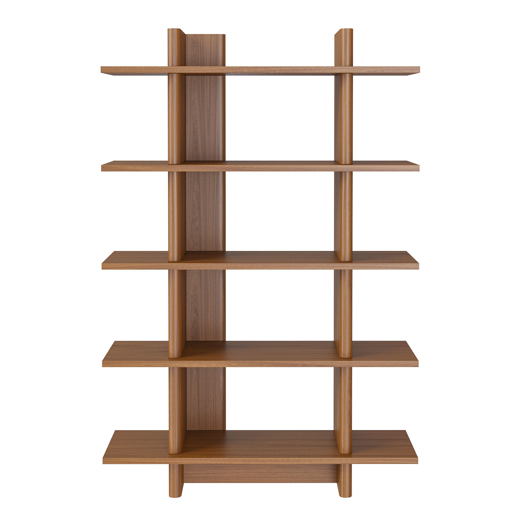 Torme 48 Open Bookcase - Smoked Oak Low-poly 3D model_2