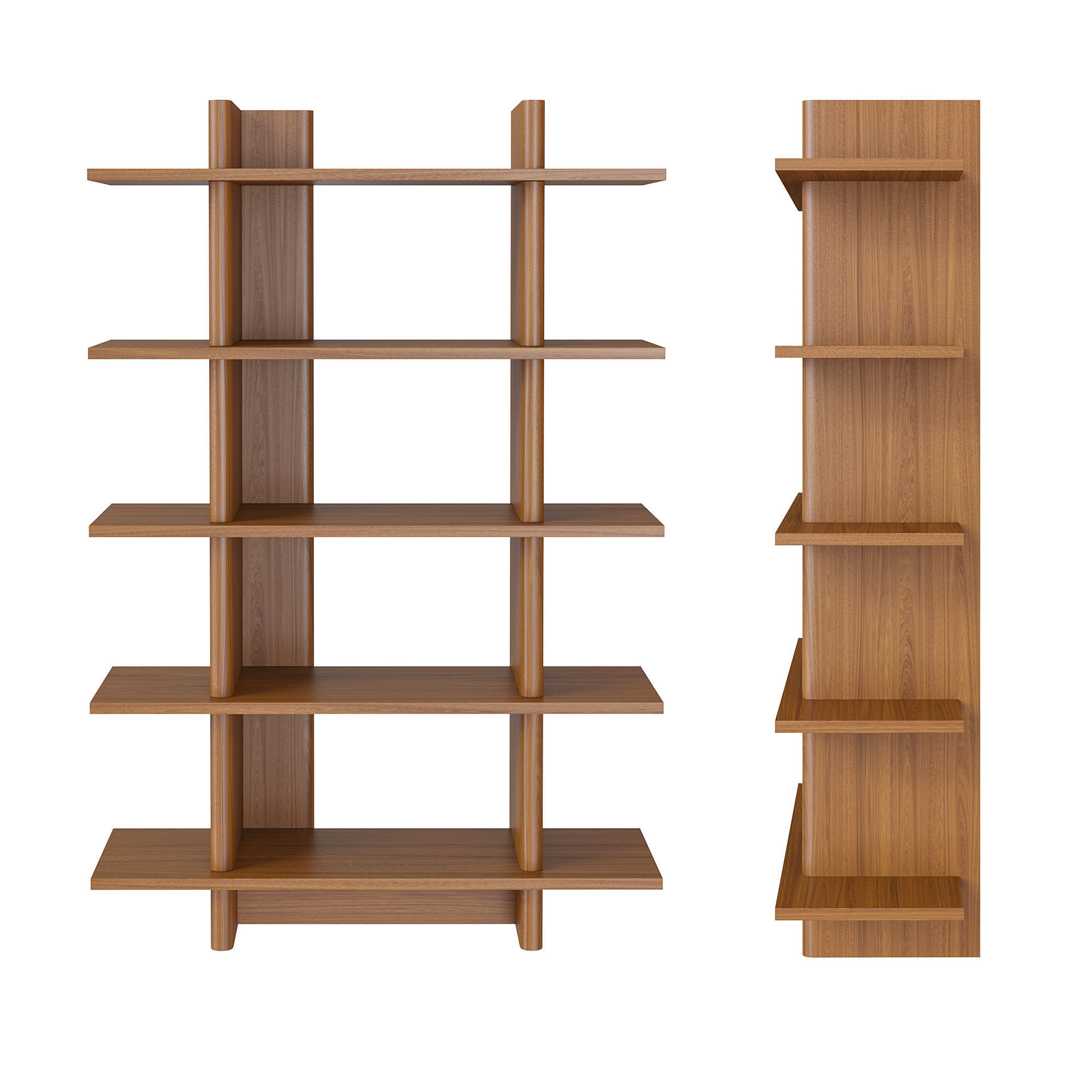Torme 48 Open Bookcase - Smoked Oak Low-poly 3D model_6
