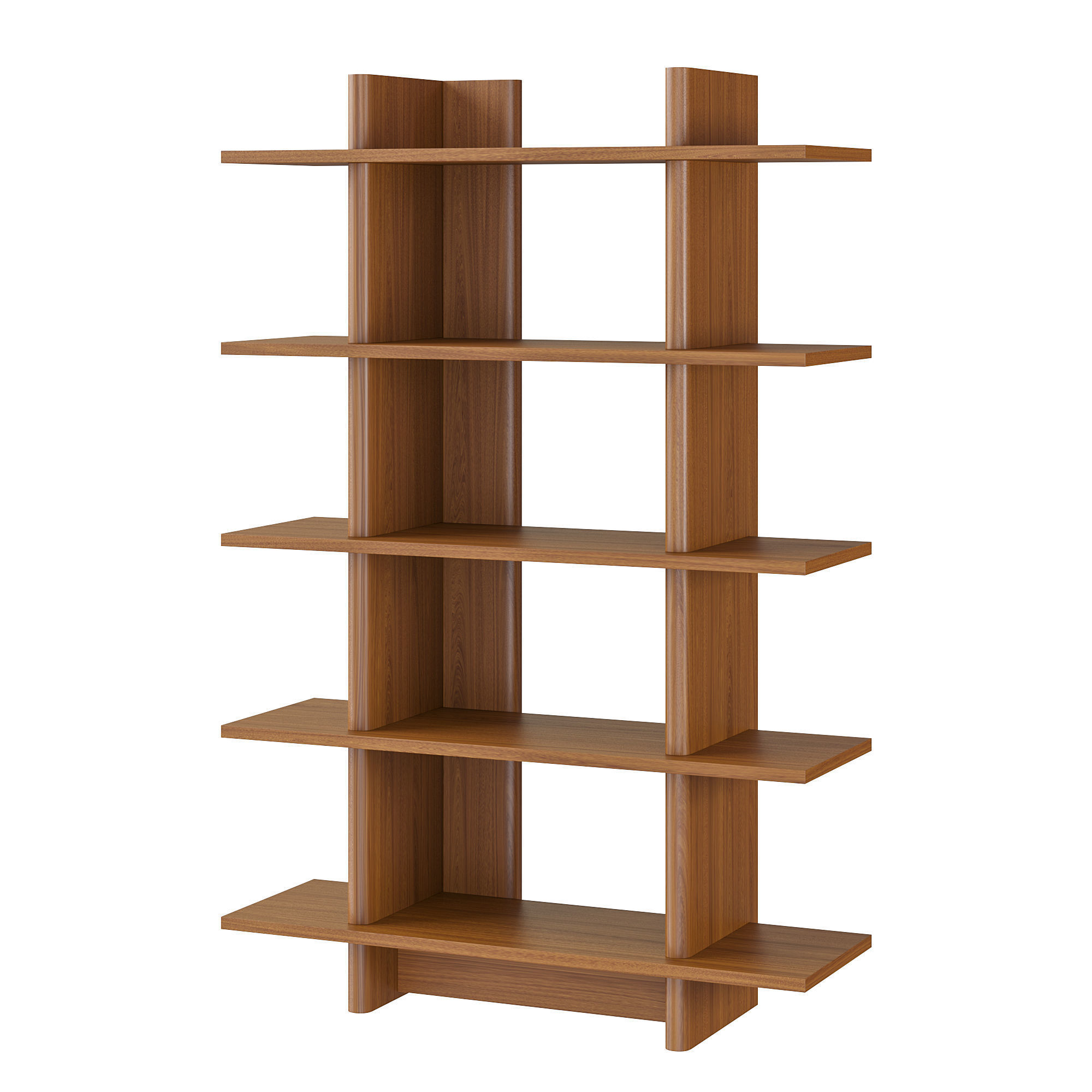 Torme 48 Open Bookcase - Smoked Oak Low-poly 3D model_1