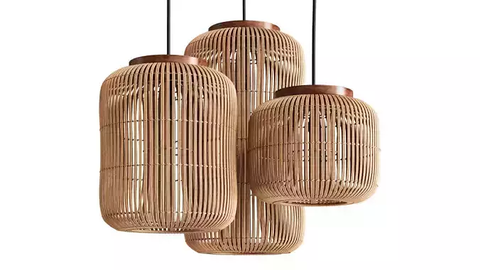 Natural Rattan Lamp by dBodhi Barrel