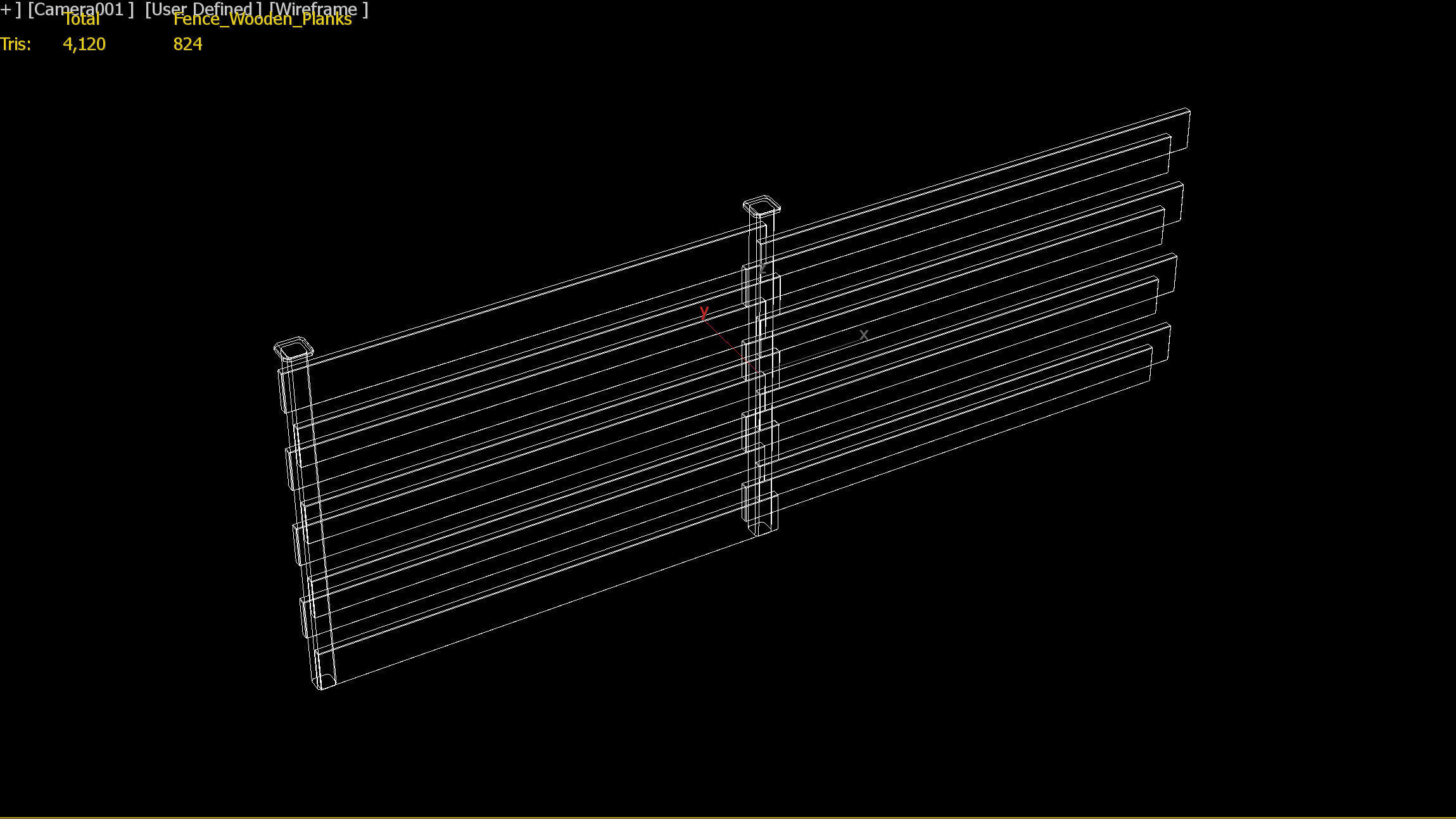 Wooden Planks Fence PBR Low-poly 3D model_12
