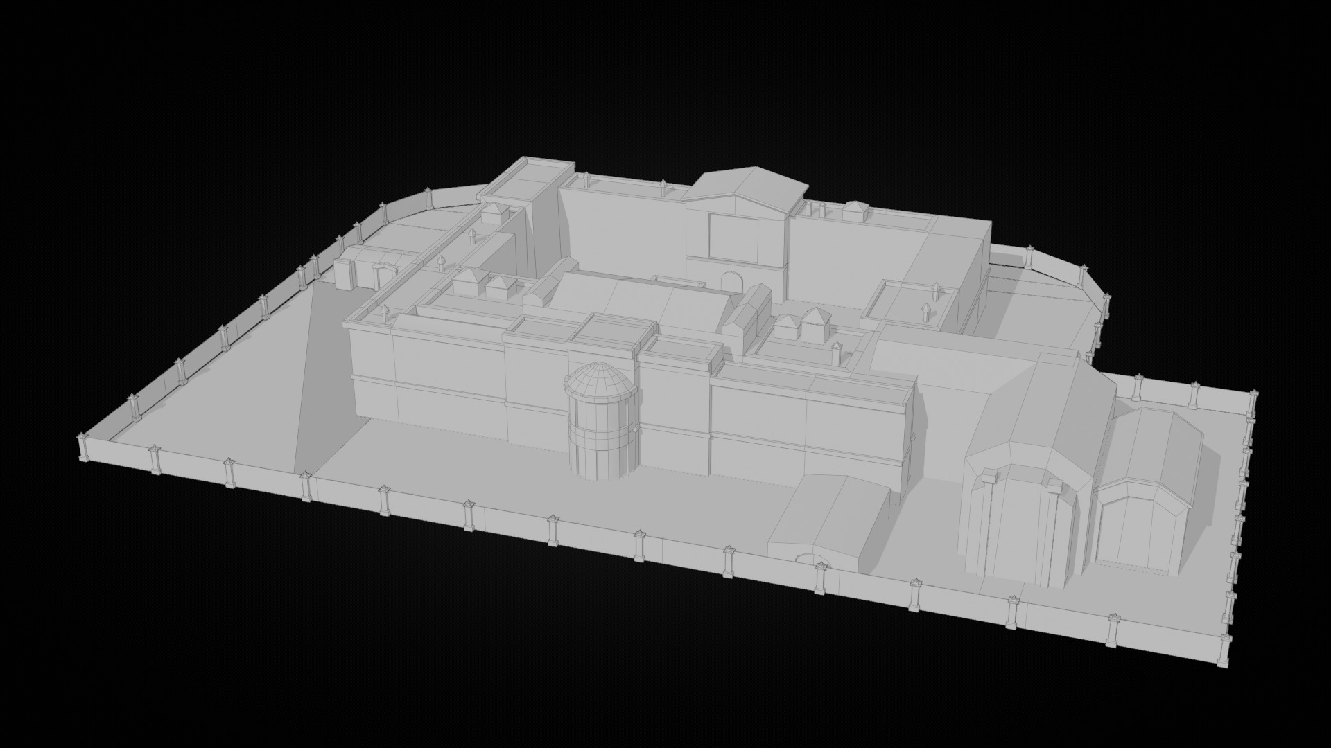 Low Poly Buckingham Palace 3D Model 3D model_2