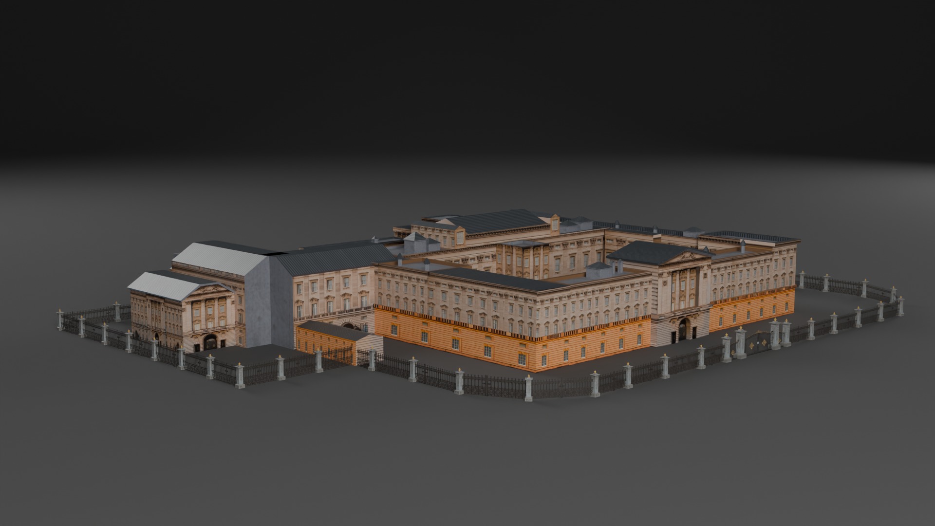 Low Poly Buckingham Palace 3D Model 3D model_3