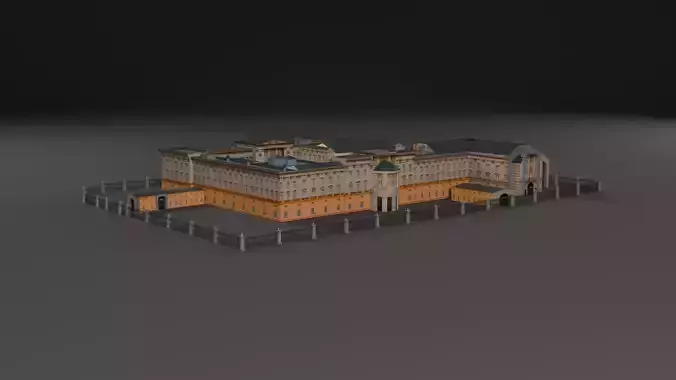 Low Poly Buckingham Palace 3D Model 3D model