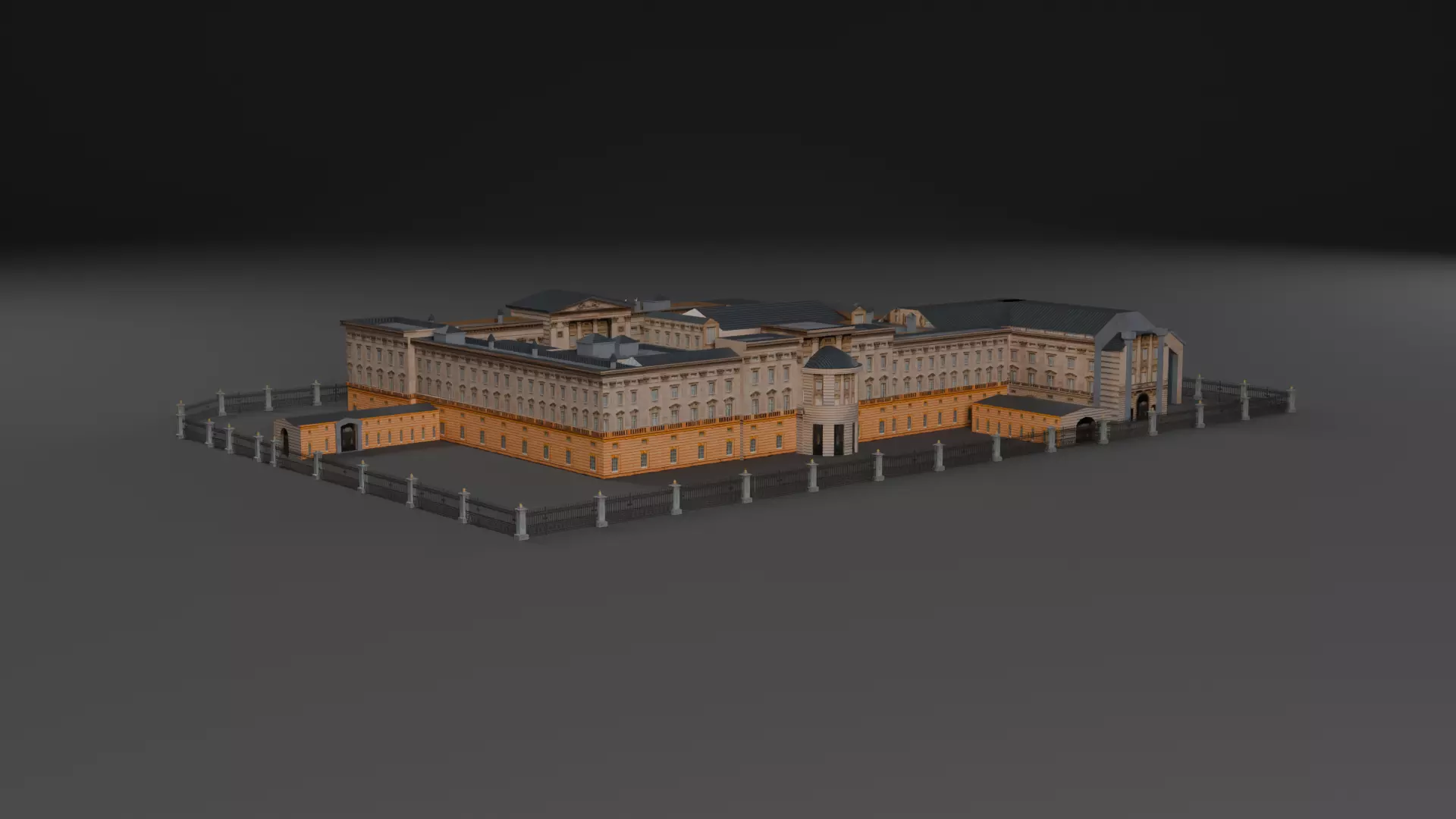 Low Poly Buckingham Palace 3D Model 3D model_0