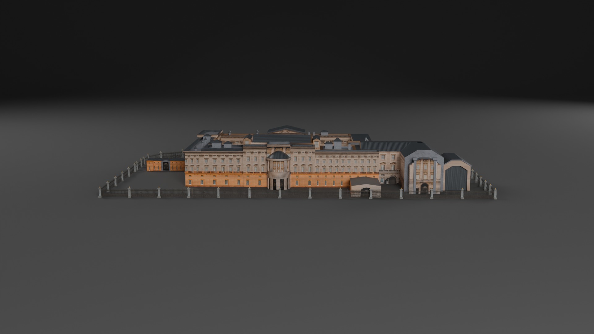 Low Poly Buckingham Palace 3D Model 3D model_5