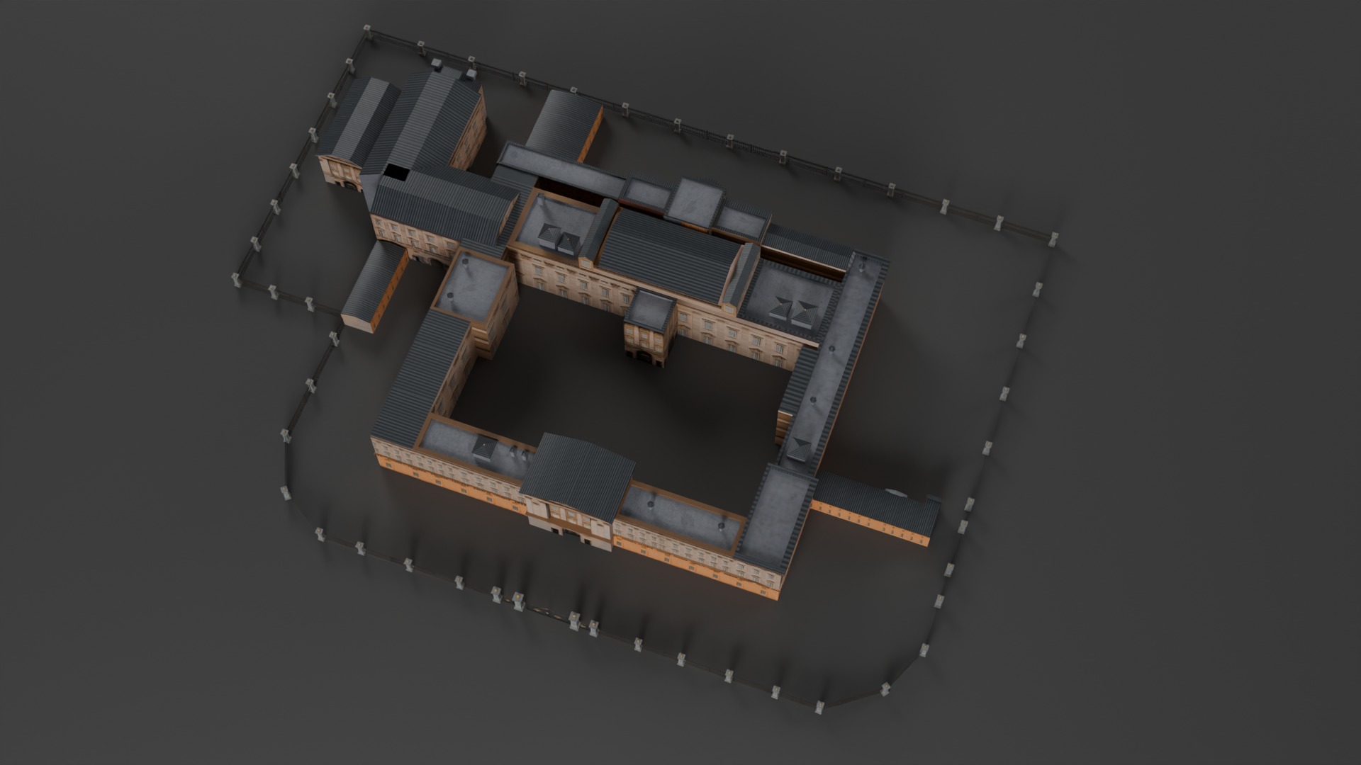 Low Poly Buckingham Palace 3D Model 3D model_1