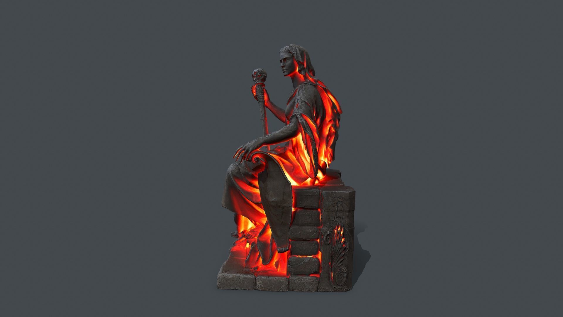 woman Statue 1 Low-poly 3D model_4