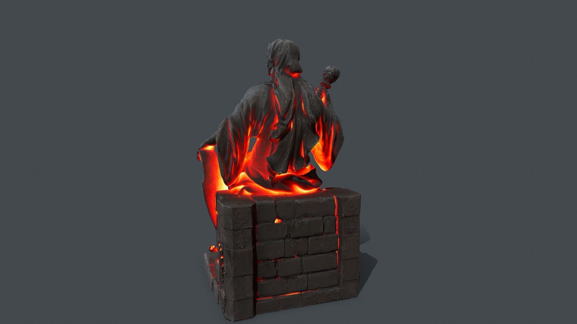 woman Statue 1 Low-poly 3D model_6