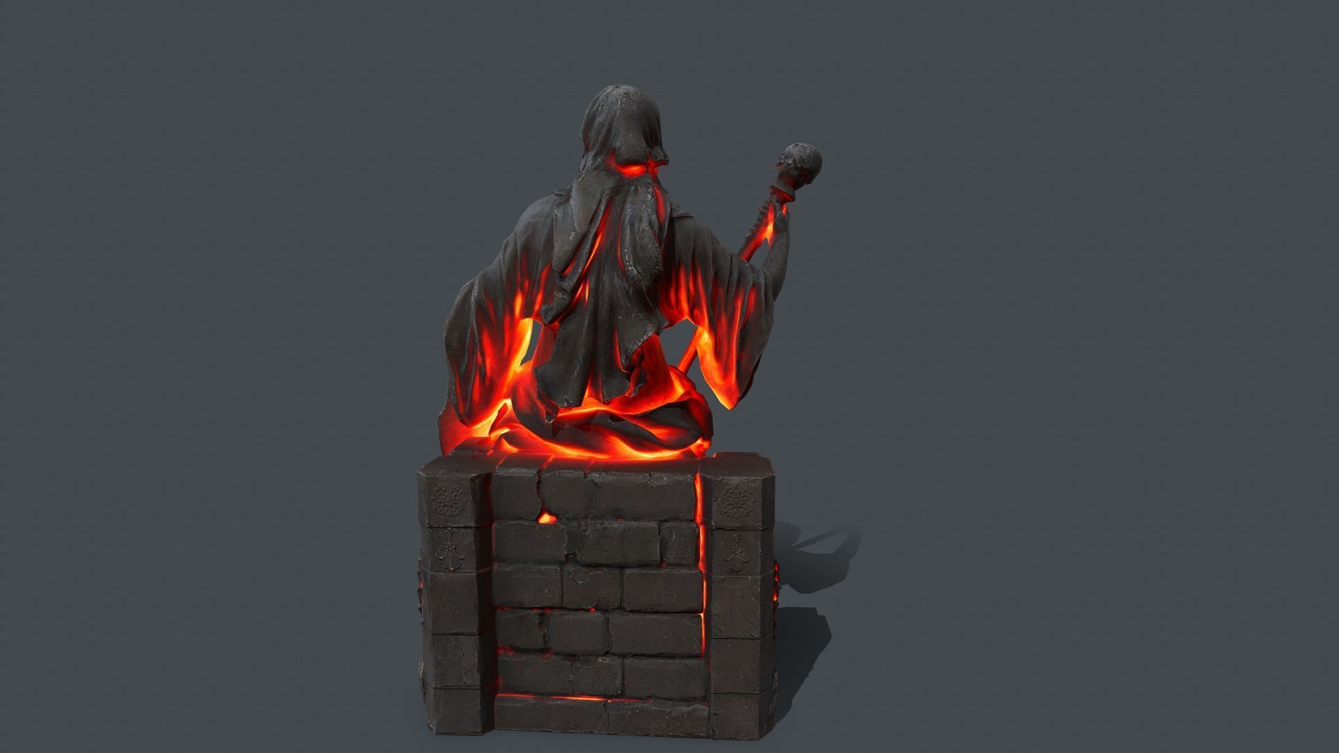 woman Statue 1 Low-poly 3D model_7