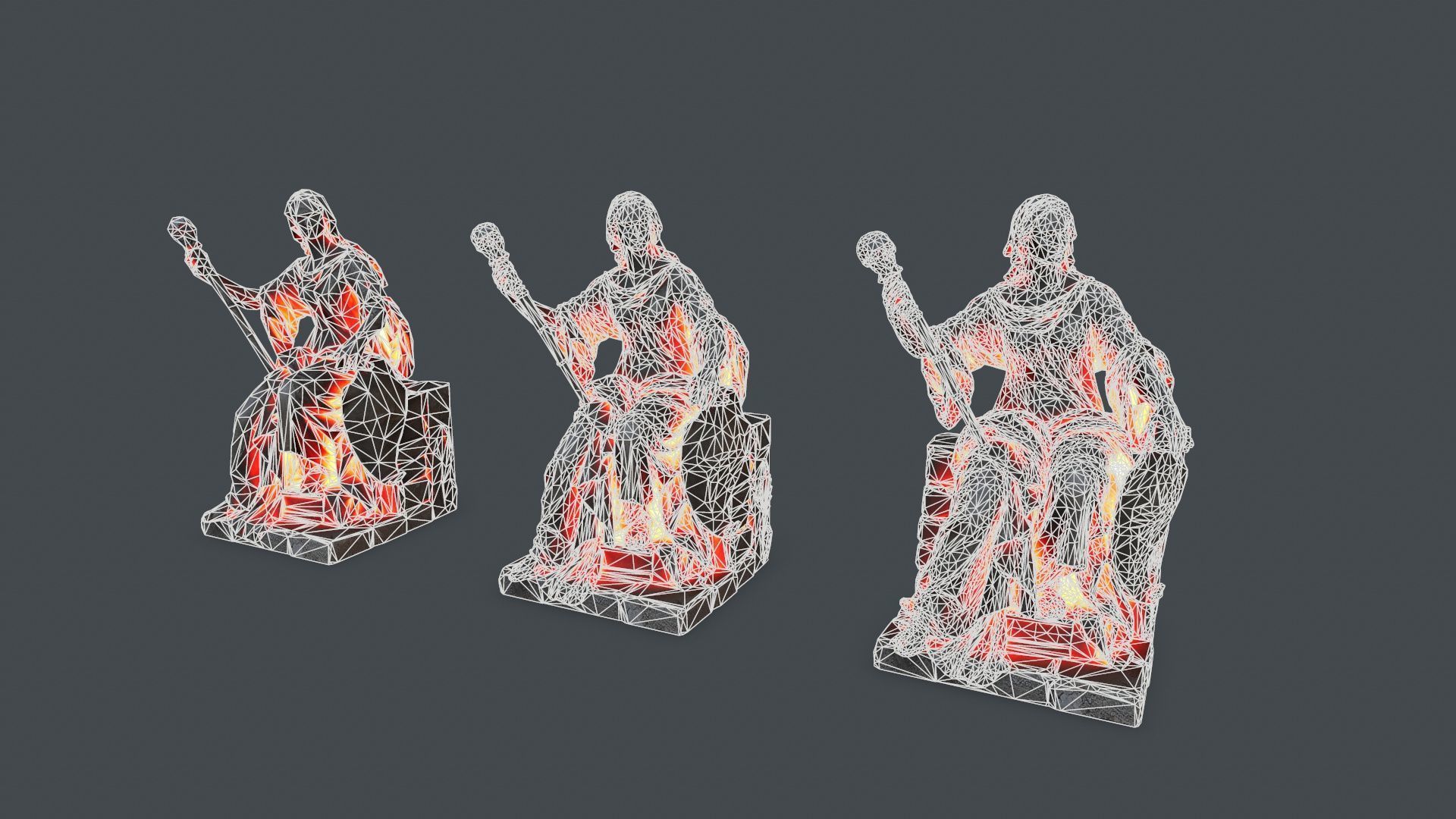 woman Statue 1 Low-poly 3D model_13