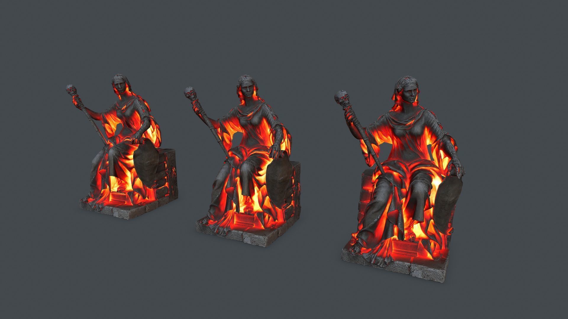 woman Statue 1 Low-poly 3D model_12