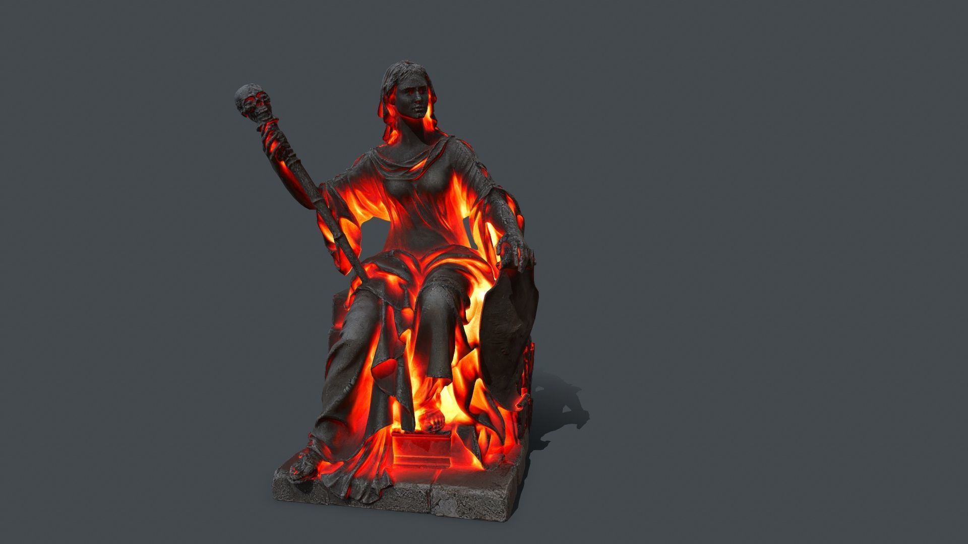 woman Statue 1 Low-poly 3D model_2