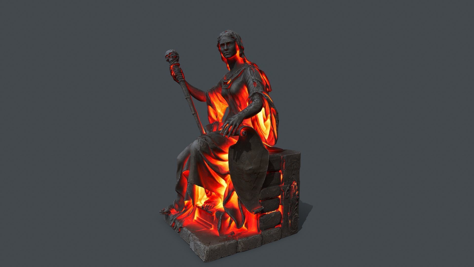 woman Statue 1 Low-poly 3D model_3
