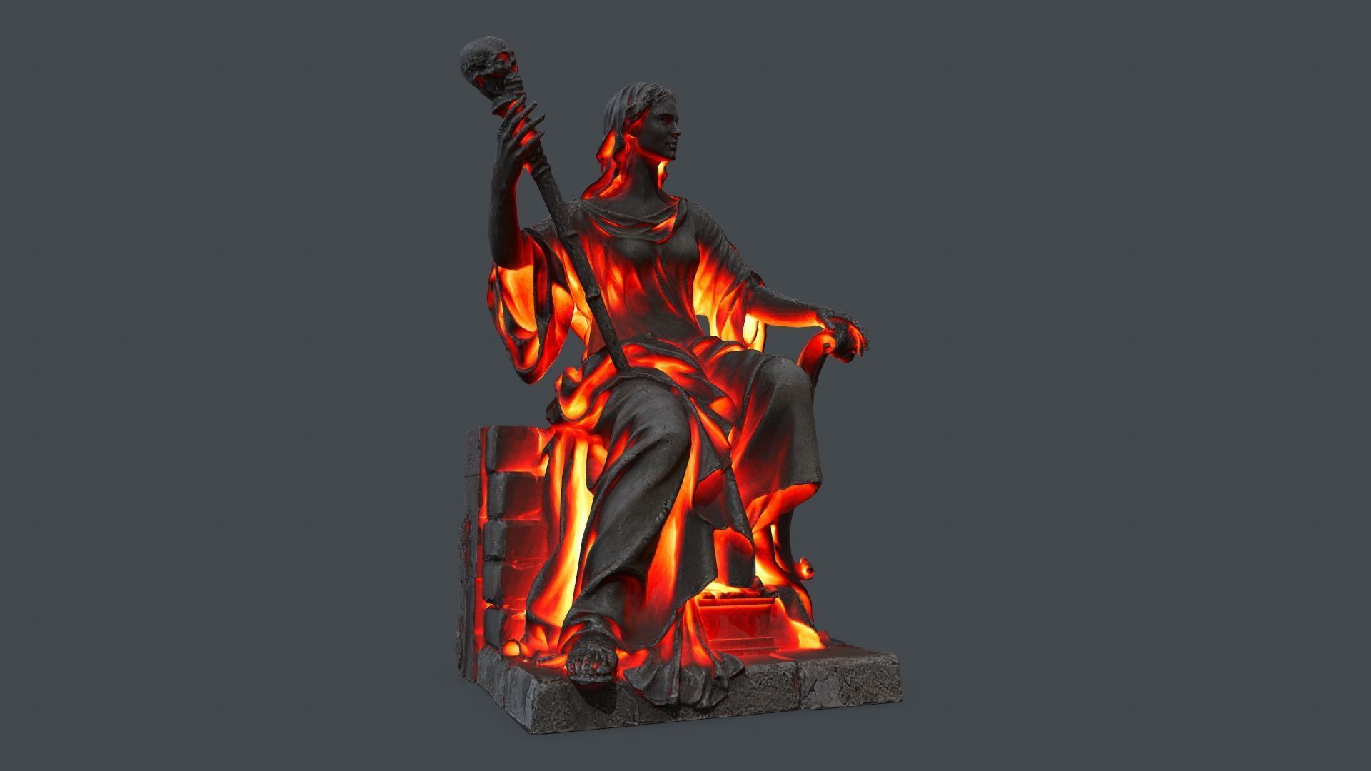 woman Statue 1 Low-poly 3D model_1