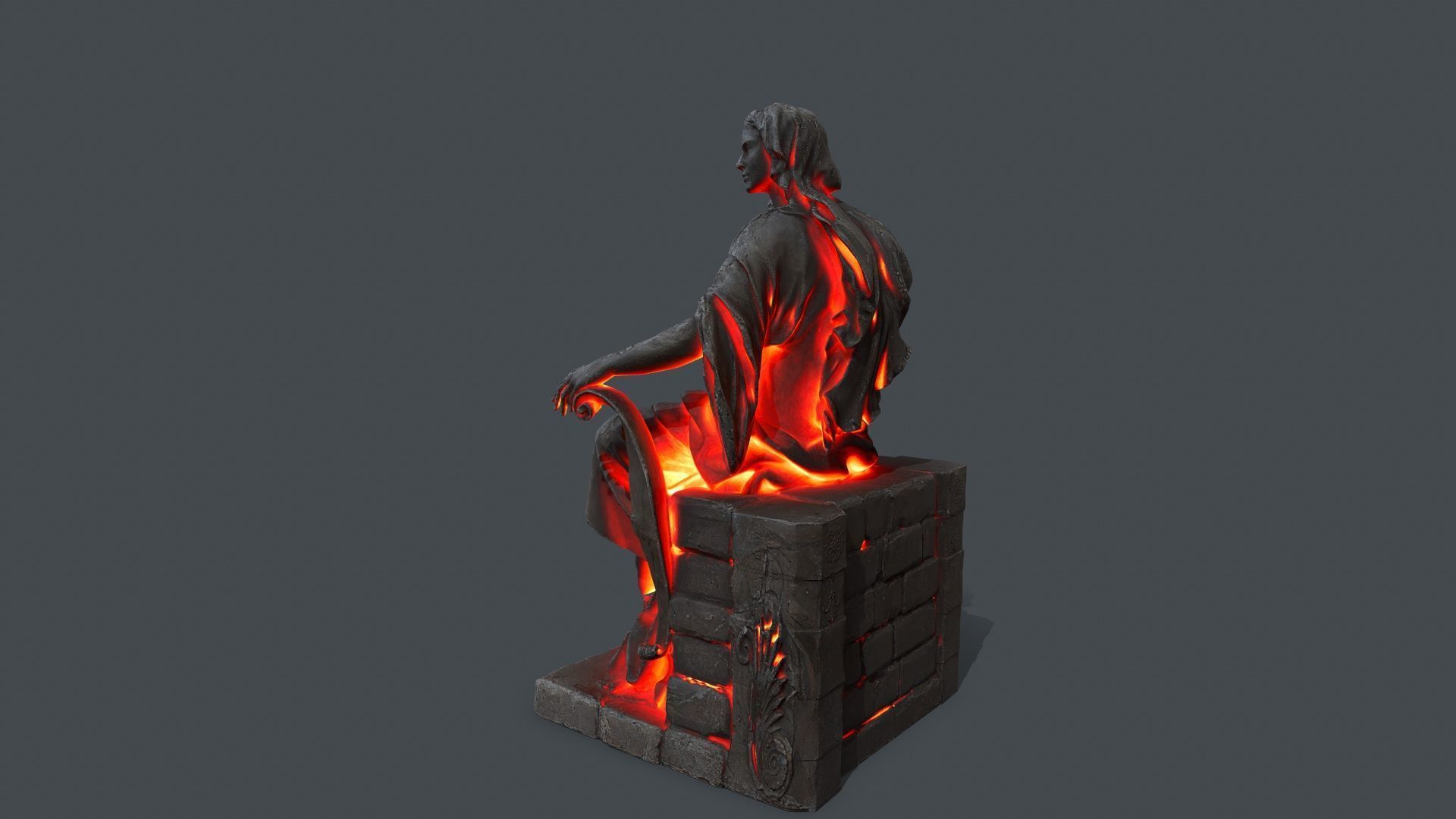 woman Statue 1 Low-poly 3D model_5